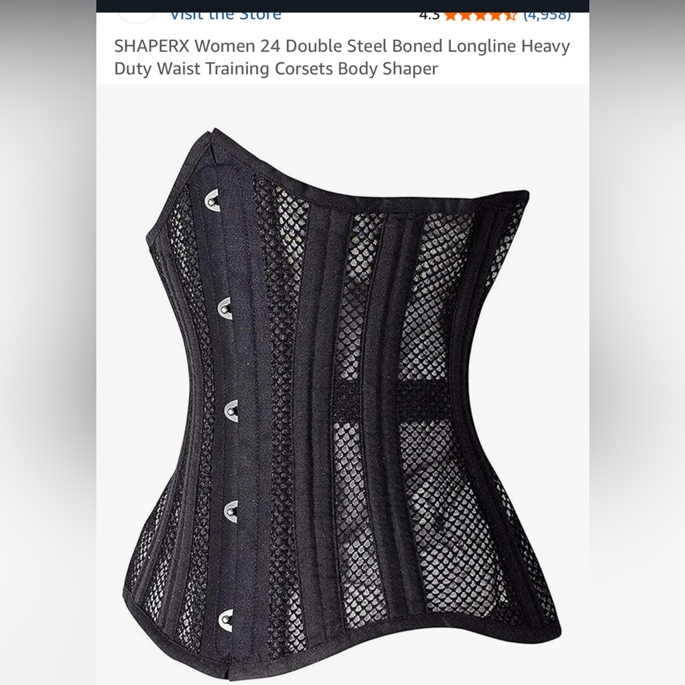 Women's Black Waist Training Corset black corset amazon purchased size M